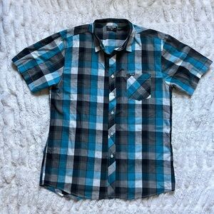 Men’s Xl Zooyork button up. Blue white and black plaid